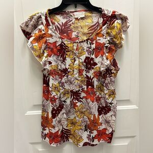 Melloday Autumn Leaves Blouse Top